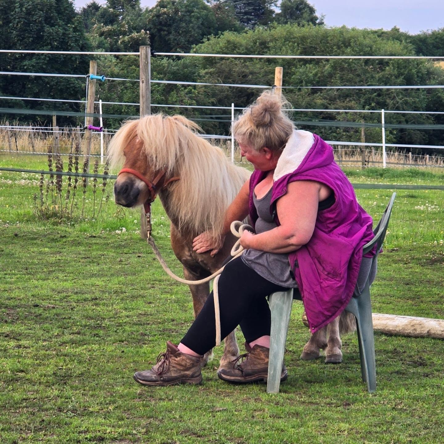 No Reins CiC client in a session with one of the therapy horses.